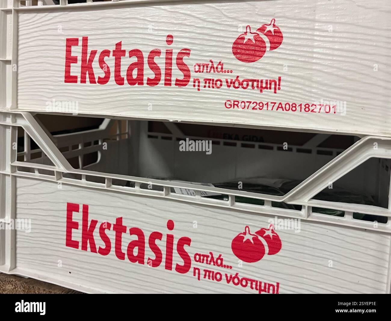 Ekstasis, verdure, esportatore greco, distributore greco, commercio alimentare UE, esportatore agricolo greco, settore ortofrutticolo, approvvigionamento alimentare, industria Foto Stock
