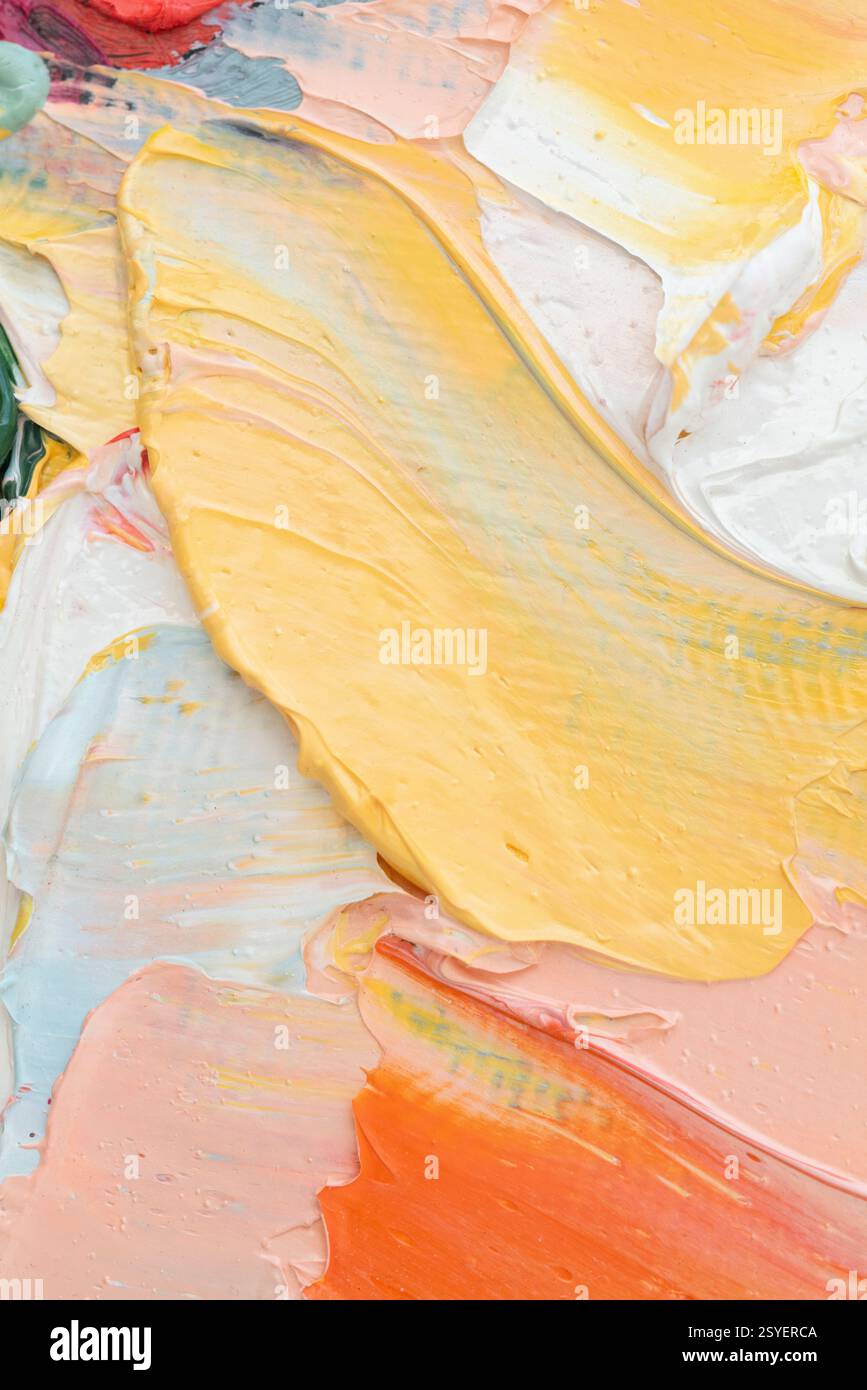Colori misti di pittura a olio su una tavolozza classica - Pittore