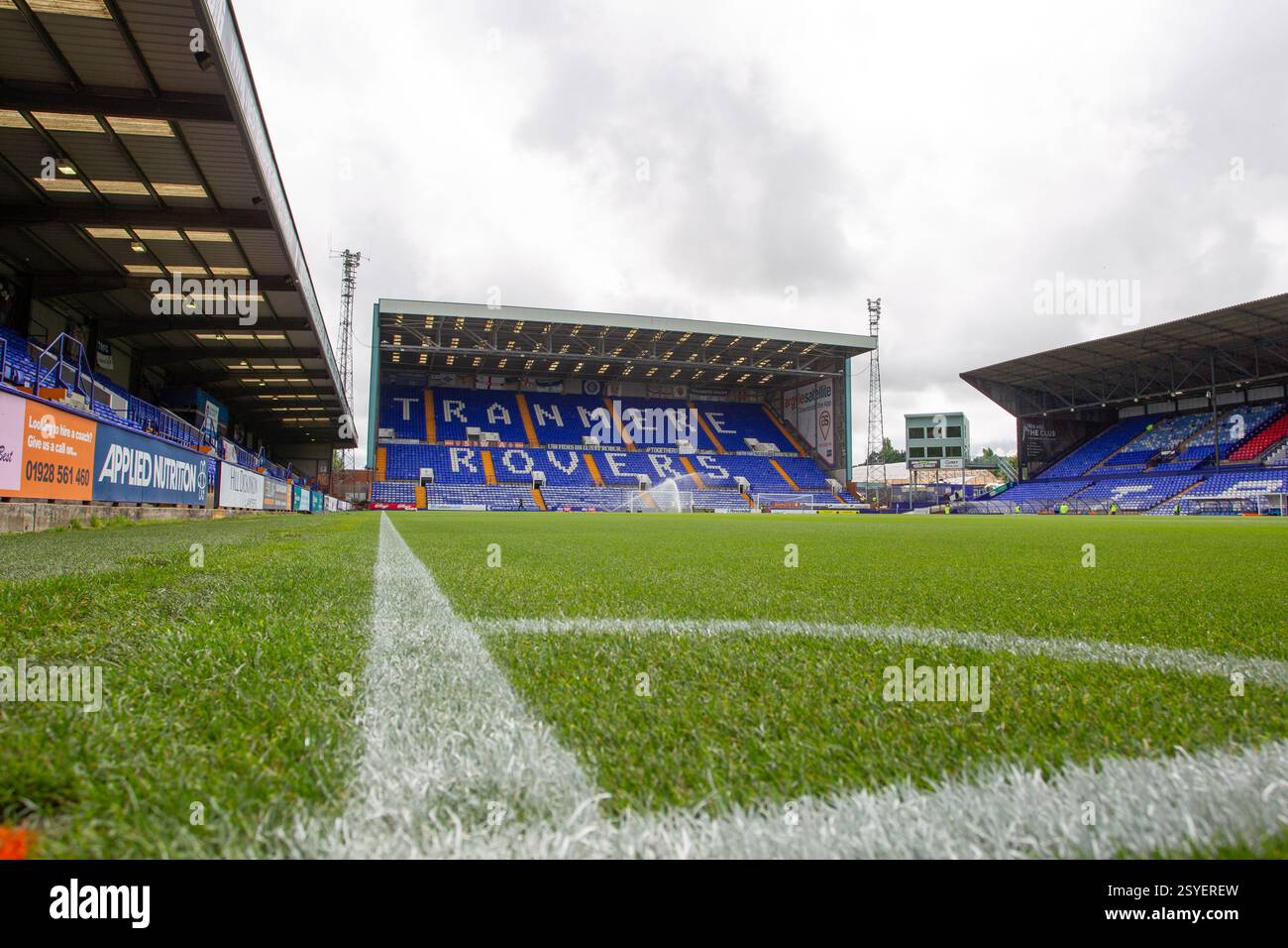 Una vista generale di Prenton Park, sede della Tranmere Rovers. (Foto di Richard Ault/Alamy Live News) Foto Stock