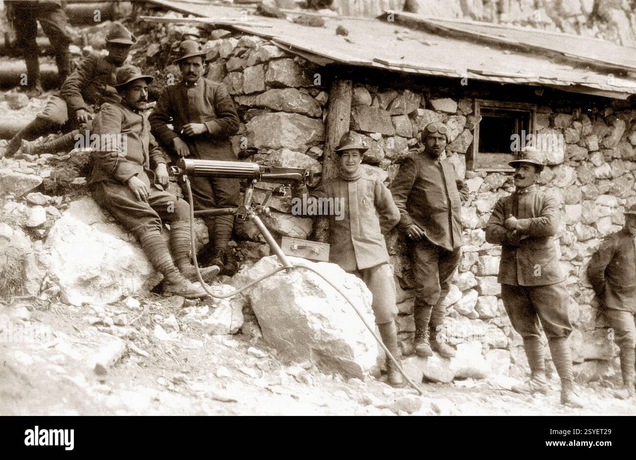 Prima guerra mondiana - Alpin della grande Guerra sul Monte Nero Foto Stock