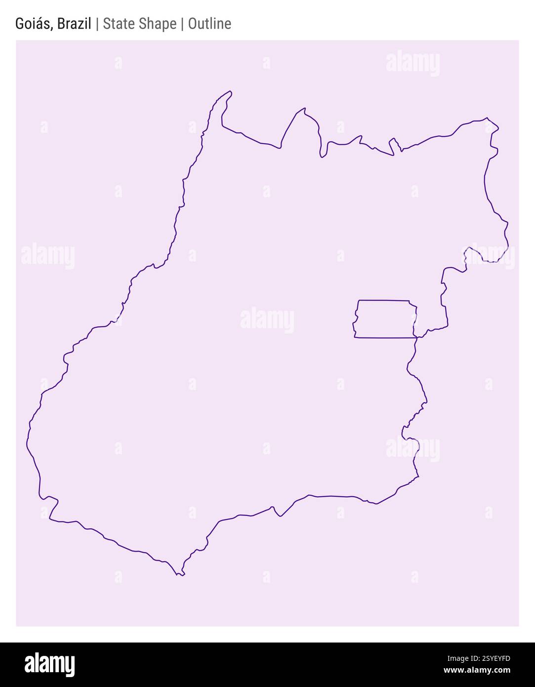 Goias, Brasile. Semplice mappa vettoriale. Stato forma. Stile contorno. Confine di Goias. Illustrazione vettoriale. Illustrazione Vettoriale