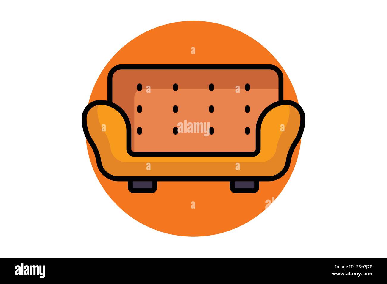 Icona del lettino. stile icona contorno colorato. icona relativa ai mobili. illustrazione vettoriale degli elementi del mobile Illustrazione Vettoriale