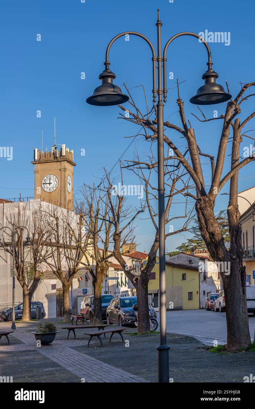 Piazza della Repubblica, nel centro storico di Collesalvetti, Livorno, Italia Foto Stock