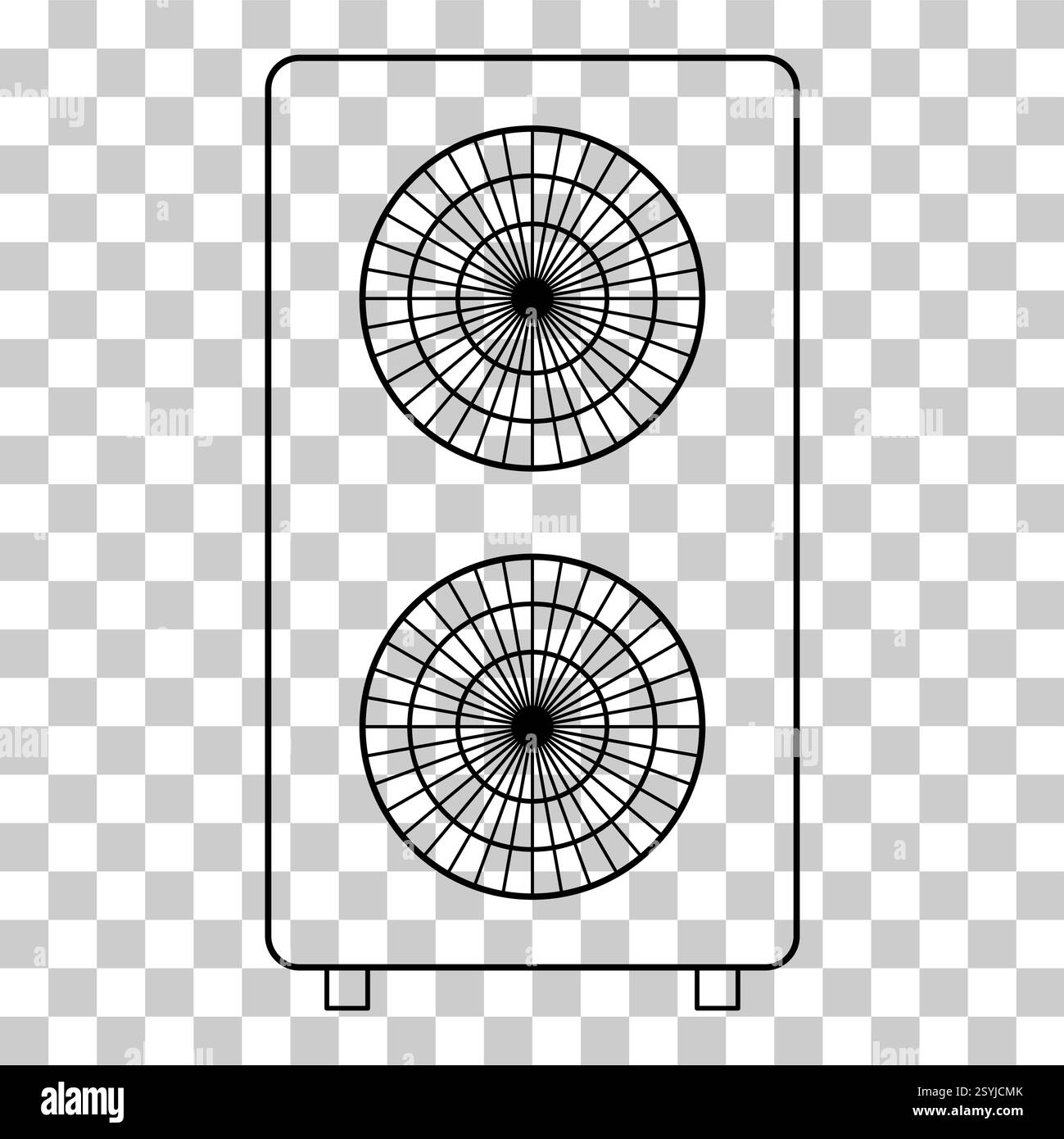 Icona della sorgente d'aria della pompa di calore, macchina del sistema elettrico di raffreddamento, illustrazione del vettore del nastro di raffreddamento . Illustrazione Vettoriale