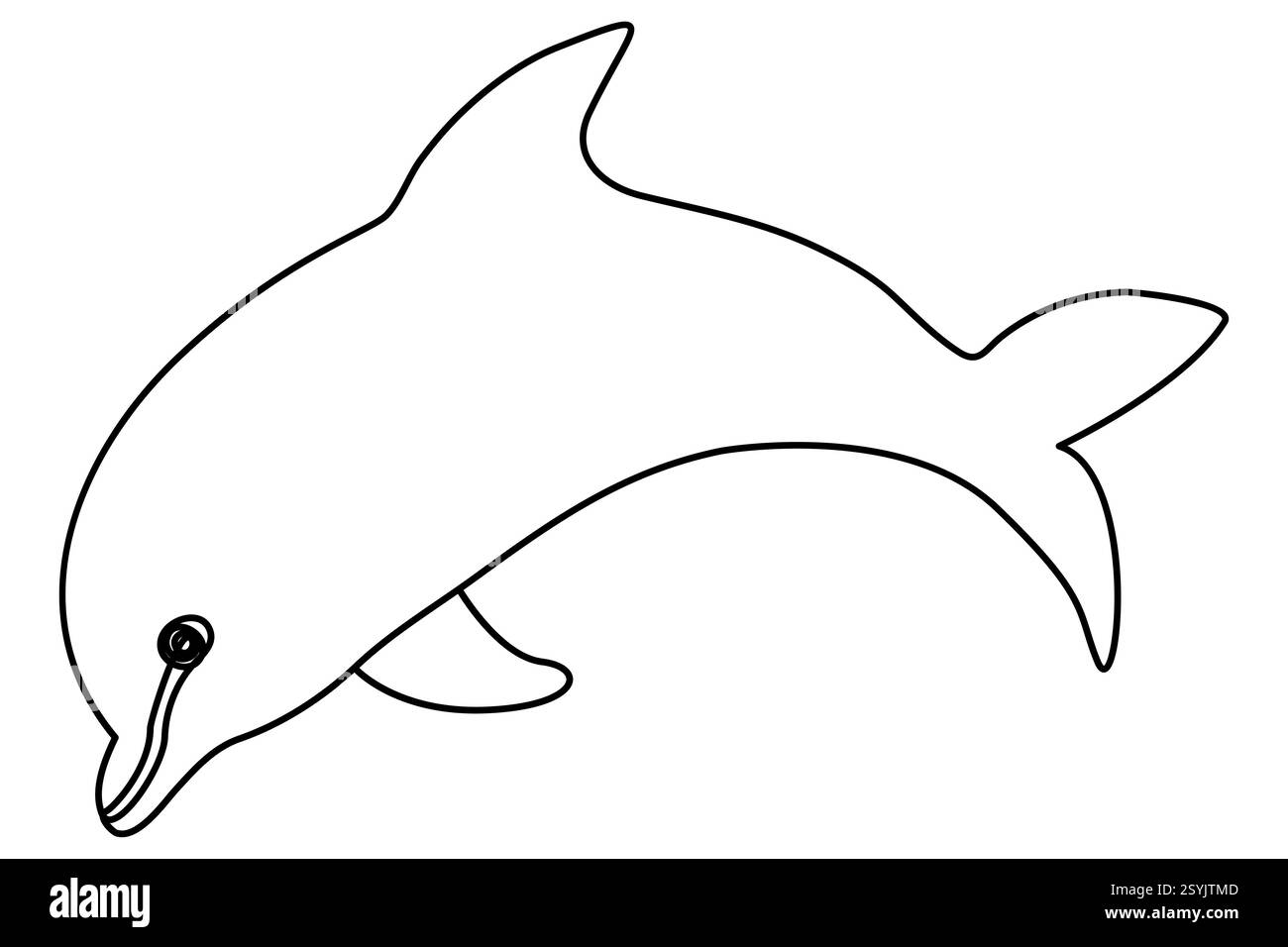 Disegno continuo a linea singola illustrazione minimalista del vettore di linea di schizzo Dolphin Illustrazione Vettoriale