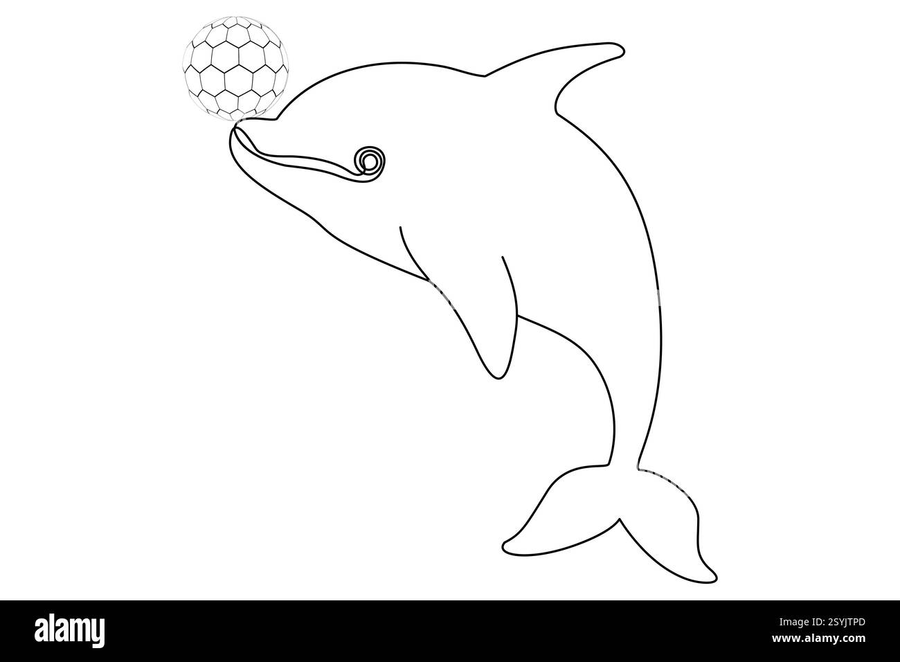 Disegno continuo a linea singola illustrazione minimalista del vettore di linea di schizzo Dolphin Illustrazione Vettoriale