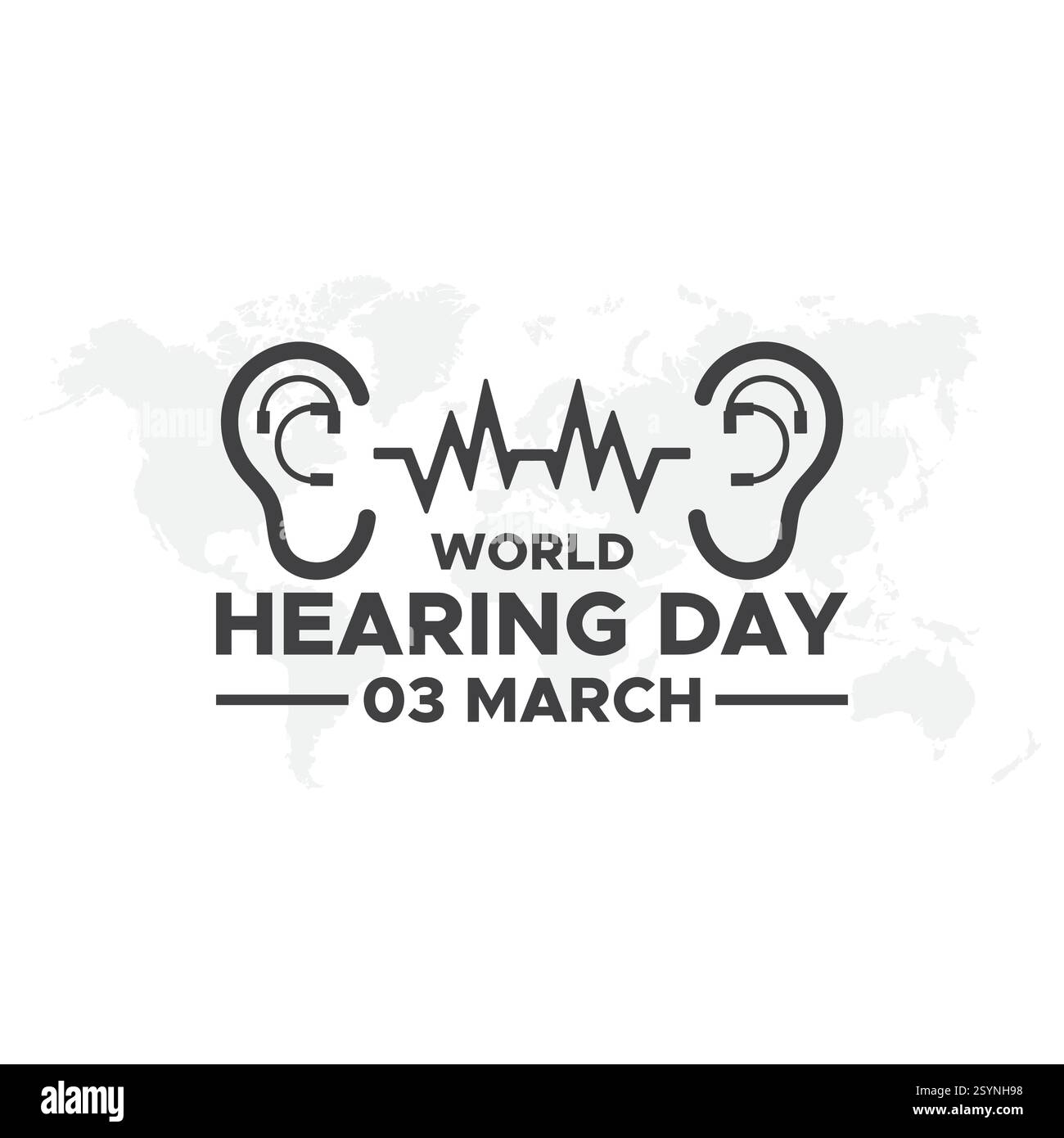 Giornata mondiale dell'udito, giornata mondiale dell'udito, concept design creativo per banner, poster, illustrazione vettoriale. La giornata mondiale dell'udito è una campagna che si tiene ogni anno Illustrazione Vettoriale