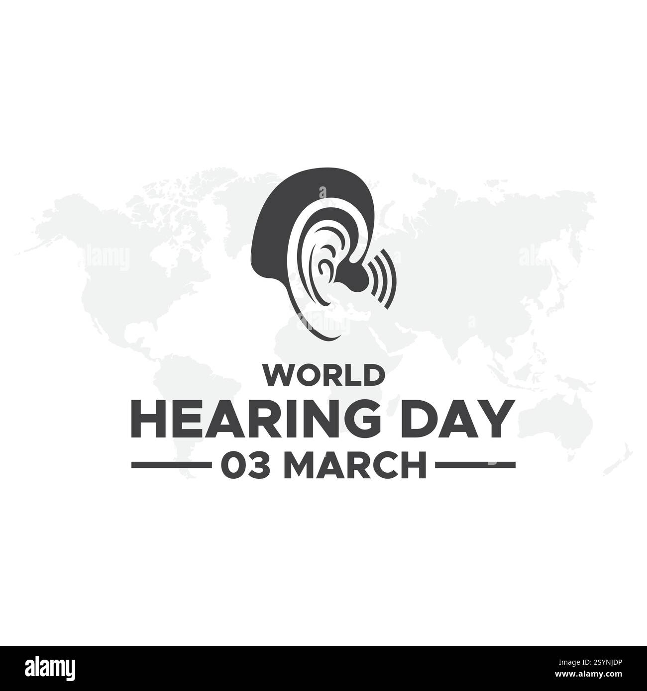 Giornata mondiale dell'udito, giornata mondiale dell'udito, concept design creativo per banner, poster, illustrazione vettoriale. La giornata mondiale dell'udito è una campagna che si tiene ogni anno Illustrazione Vettoriale