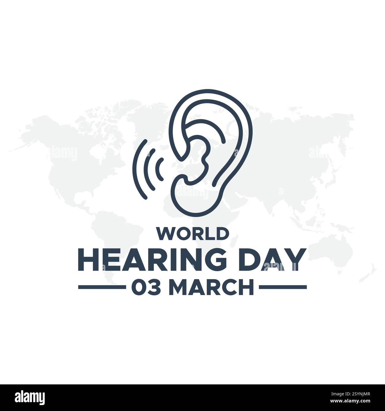 Giornata mondiale dell'udito, giornata mondiale dell'udito, concept design creativo per banner, poster, illustrazione vettoriale. La giornata mondiale dell'udito è una campagna che si tiene ogni anno Illustrazione Vettoriale