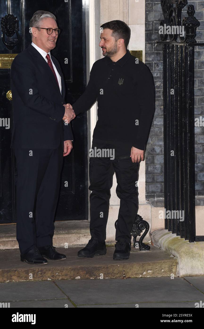 Londra, Regno Unito. 1 marzo 2025. Il presidente dell'Ucraina Volodymyr Zelensky incontra il primo ministro britannico Sir Keir Starmer al No10 Downing Street Credit: MARTIN DALTON/Alamy Live News Foto Stock