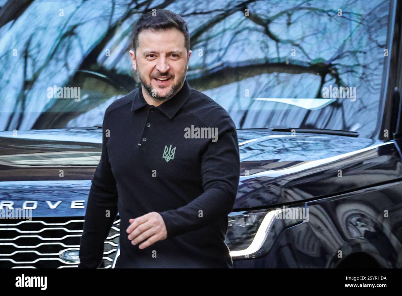 Londra, Regno Unito. 1 marzo 2025. Volodymyr Zelenskyy (Zelensky), presidente dell'Ucraina, è accolto al 10 di Downing Street da Sir Keir Starmer, primo ministro del Regno Unito, per incontri bilaterali. Ciò avverrà in vista del vertice dei leader europei nella capitale britannica di domani. Crediti: Imageplotter/Alamy Live News Foto Stock