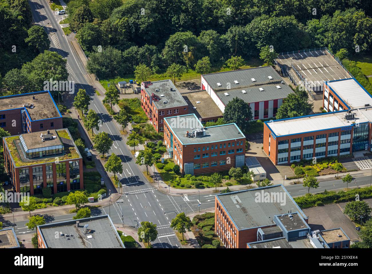 Foto aerea, tu Technical University Dortmund TZDO Technology Center Dortmund, te Connectivity Sensors Germany GmbH, Sonova Retail Germany, RI Resear Foto Stock