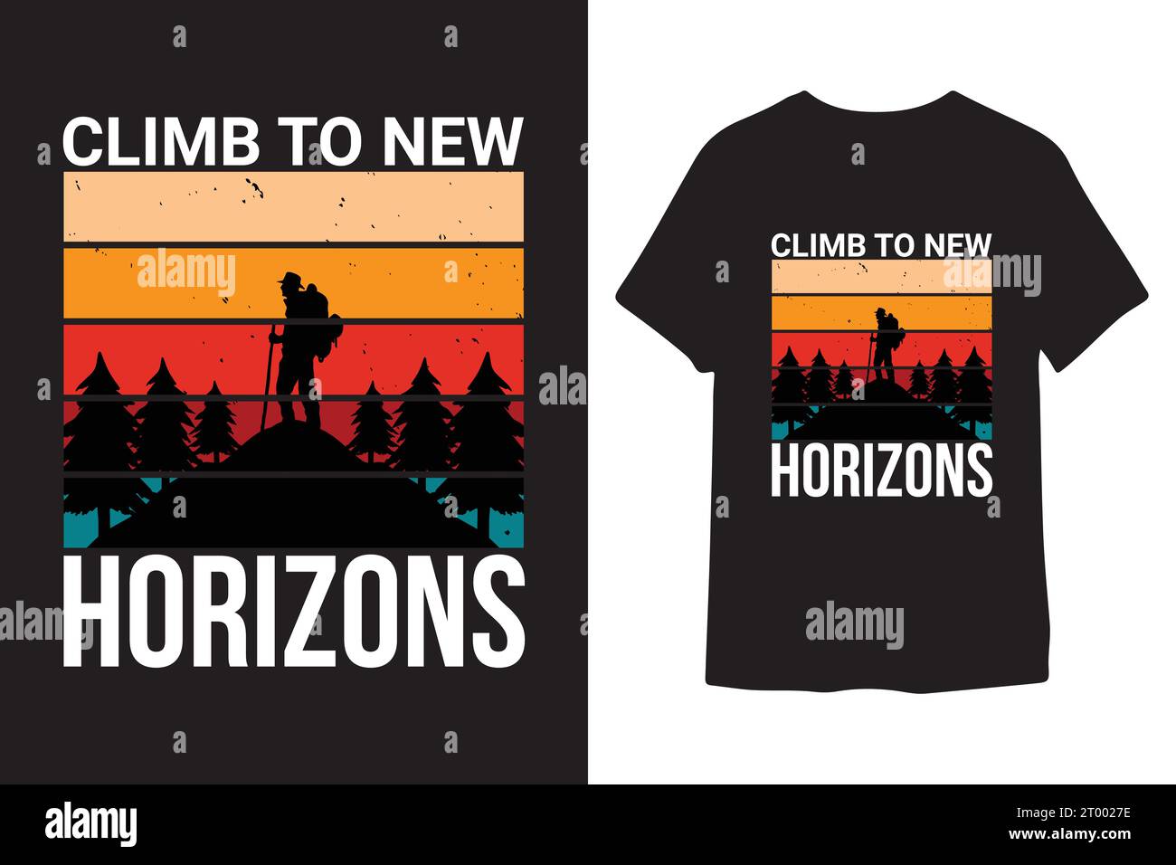 T-Shirt dal design ispirato alle montagne Illustrazione Vettoriale