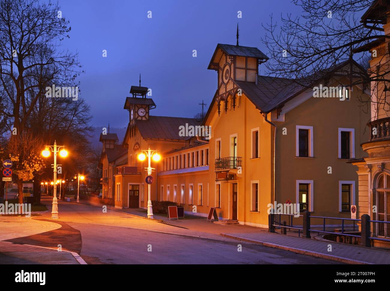 Vecchia casa da bagno a Boulevard di Jozef Dietl a Krynica-Zdroj. Polonia minore Voivodato. Polonia Foto Stock