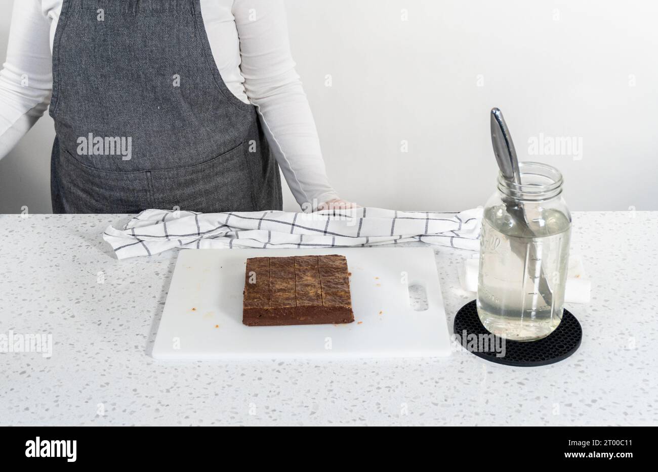 Fondente di burro di arachidi al cioccolato fatto in casa Foto Stock