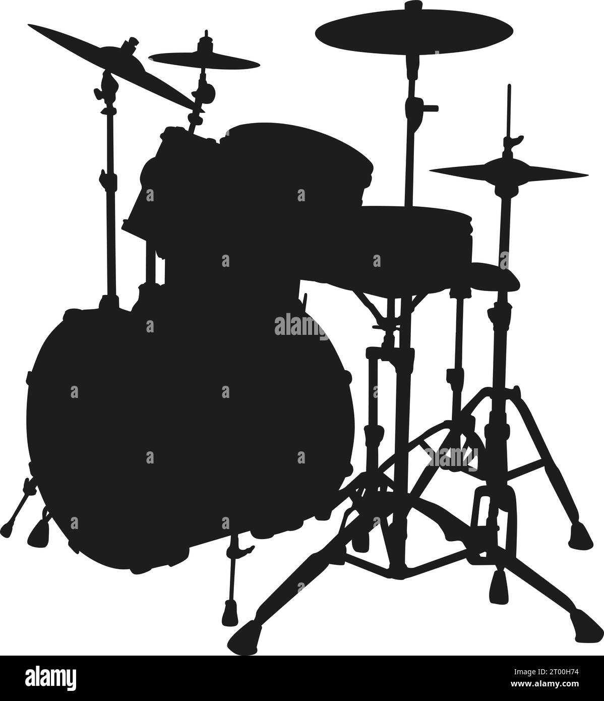 Energia di percussione: Sagome del set di tamburi - illustrazione vettoriale Illustrazione Vettoriale