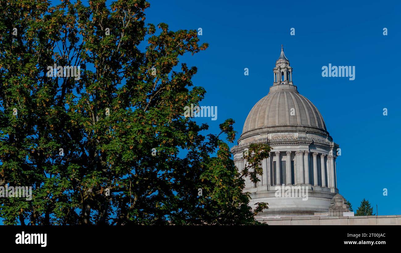 Vista aerea del Campidoglio dello Stato di Washington ad Olympia, Washington. Foto Stock