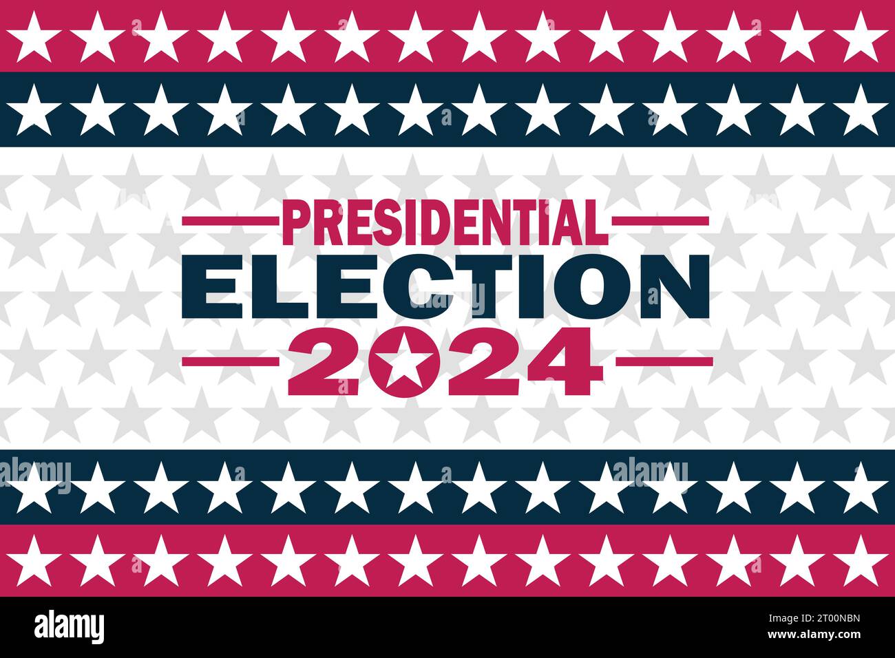 Elezioni presidenziali 2024 illustrazione vettoriale. Politica e concetto di voto. Modello per sfondo, banner, scheda, poster con iscrizione di testo. Illustrazione Vettoriale