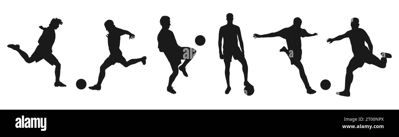 Set di sagome per giocatori di calcio Vector. Illustrazione Vettoriale
