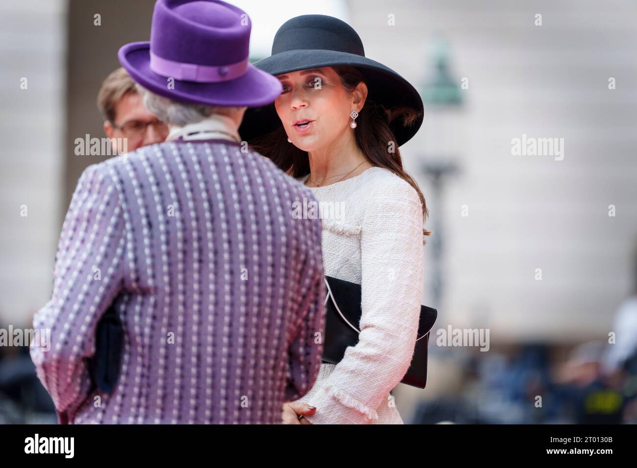 Copenhagen, Danimarca. 3 ottobre 2023. Copenhagen, Danimarca. 3 ottobre 2023. La principessa Maria di Danimarca arriva all'apertura del Parlamento danese al palazzo di Christiansborg a Copenaghen, martedì 3 ottobre 2023. (Foto: Liselotte Sabroe/Ritzau Scanpix) crediti: Ritzau/Alamy Live News/Alamy Live News Foto Stock