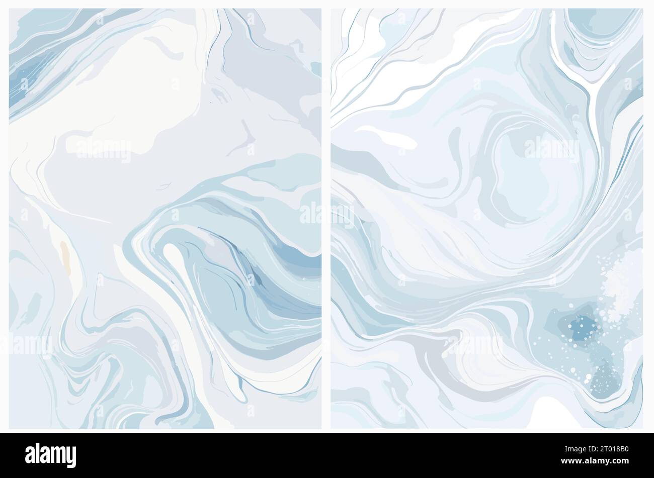 Acquerello sfondo vettoriale di marmo bianco e blu Illustrazione Vettoriale