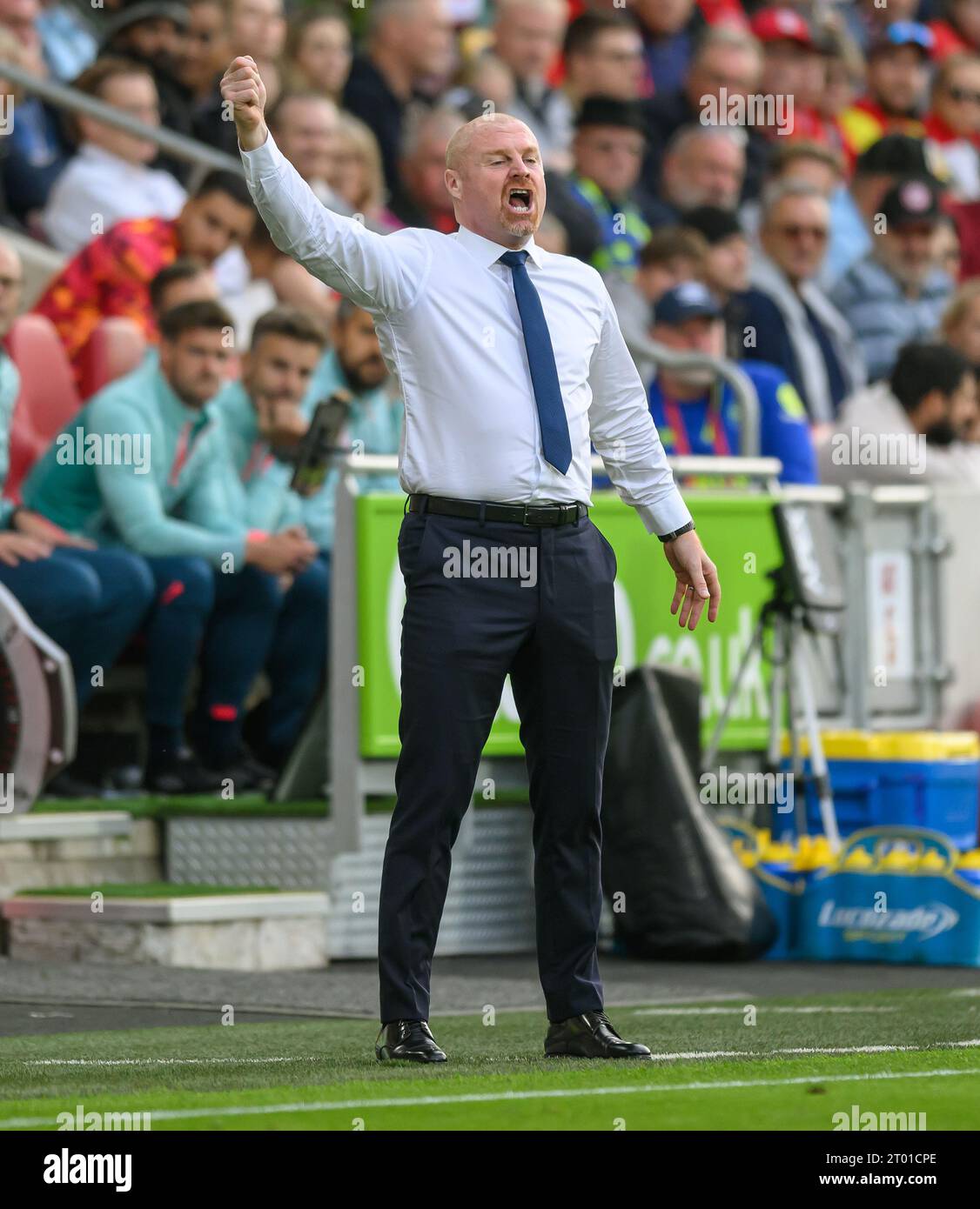 23 settembre 2023 - Brentford / Everton - Premier League - Gtech Community Stadium. L'Everton Manager Sean Dyche durante il match contro Brentford. Immagine : Mark Pain / Alamy Live News Foto Stock