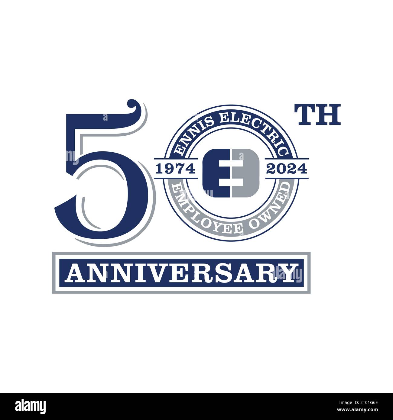50° anniversario logo design vector Illustrazione Vettoriale