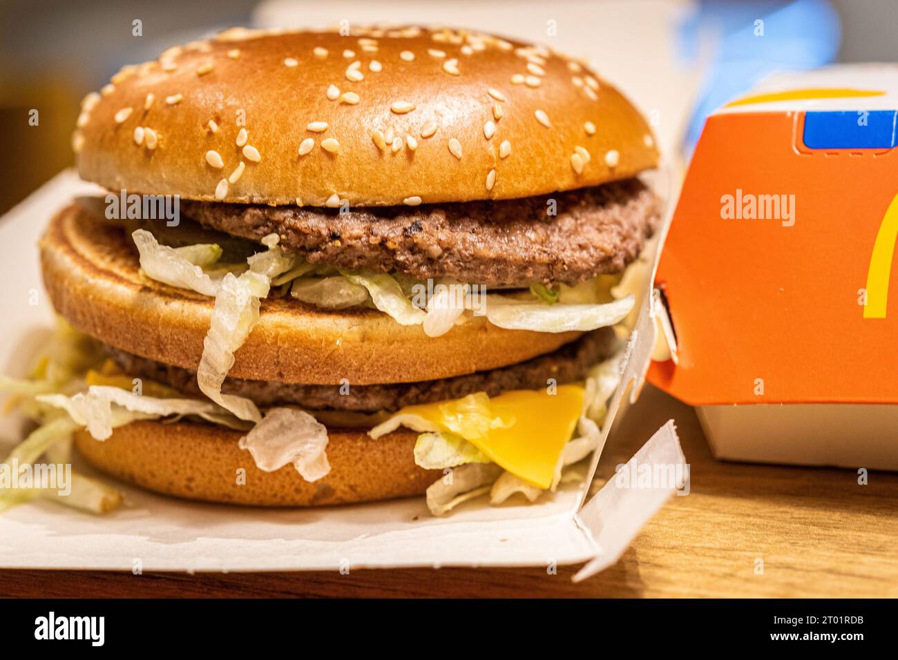 21 gennaio 2023 a Roma, Italia: MacDonalds Meal of American Fast Food con Big Mac Foto Stock