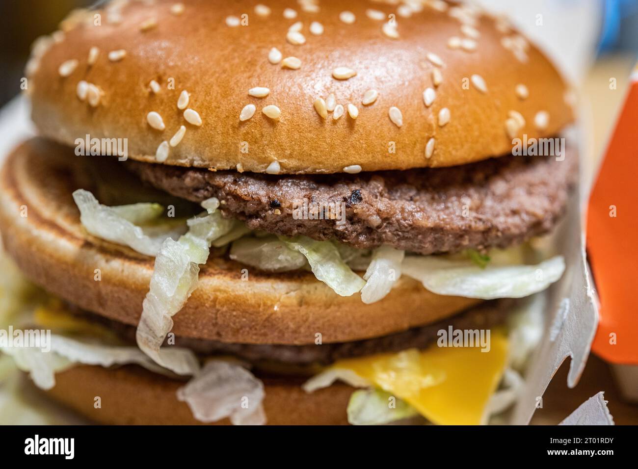 21 gennaio 2023 a Roma, Italia: MacDonalds Meal of American Fast Food con Big Mac Foto Stock