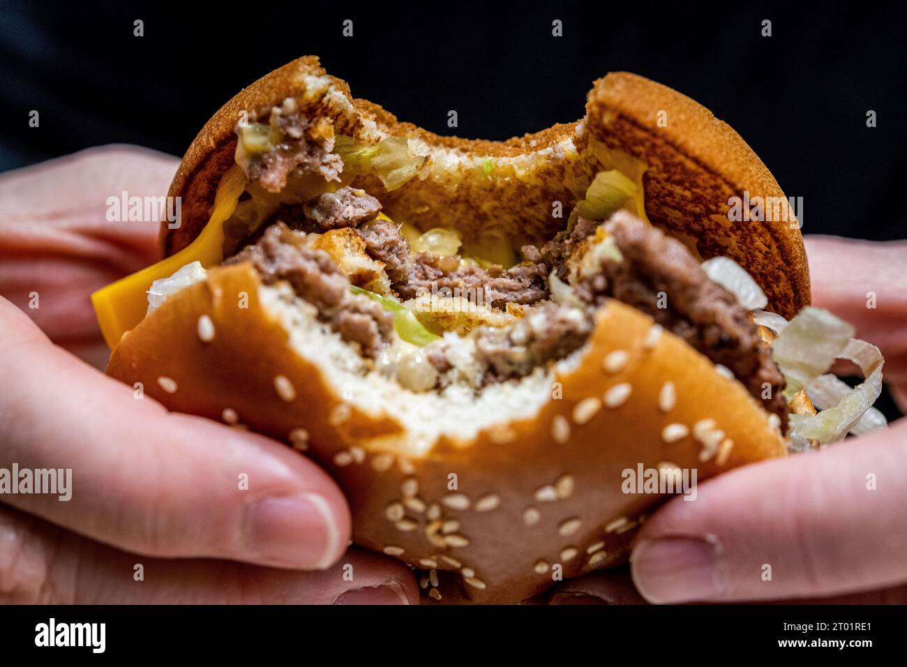 21 gennaio 2023 a Roma, Italia: MacDonalds Meal of American Fast Food con Big Mac Foto Stock