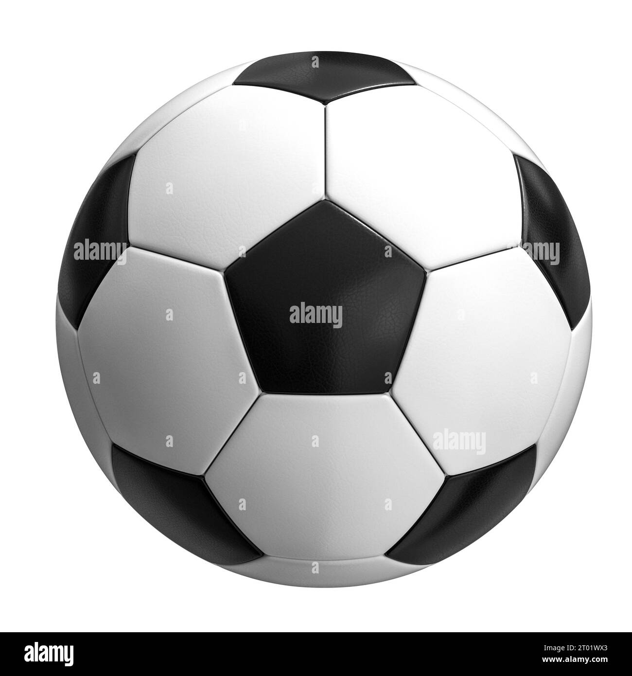 Pallina da calcio classica isolata su bianco. rendering 3d. Foto Stock