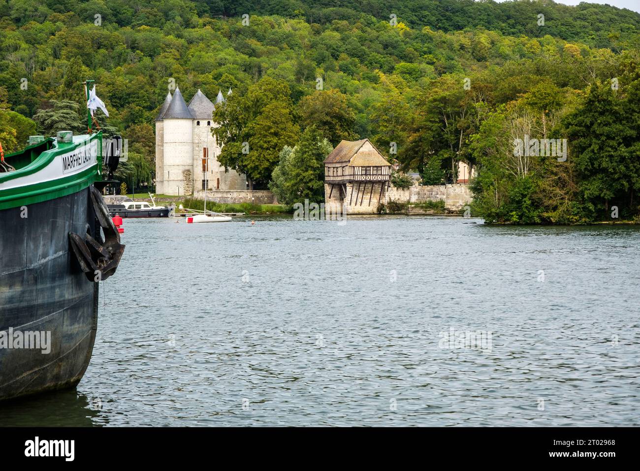 La città di Vernon - vecchio mulino e castello delle tourelles | la ville de Vernon - Vieux-Moulin et Chateau des tourelles Foto Stock