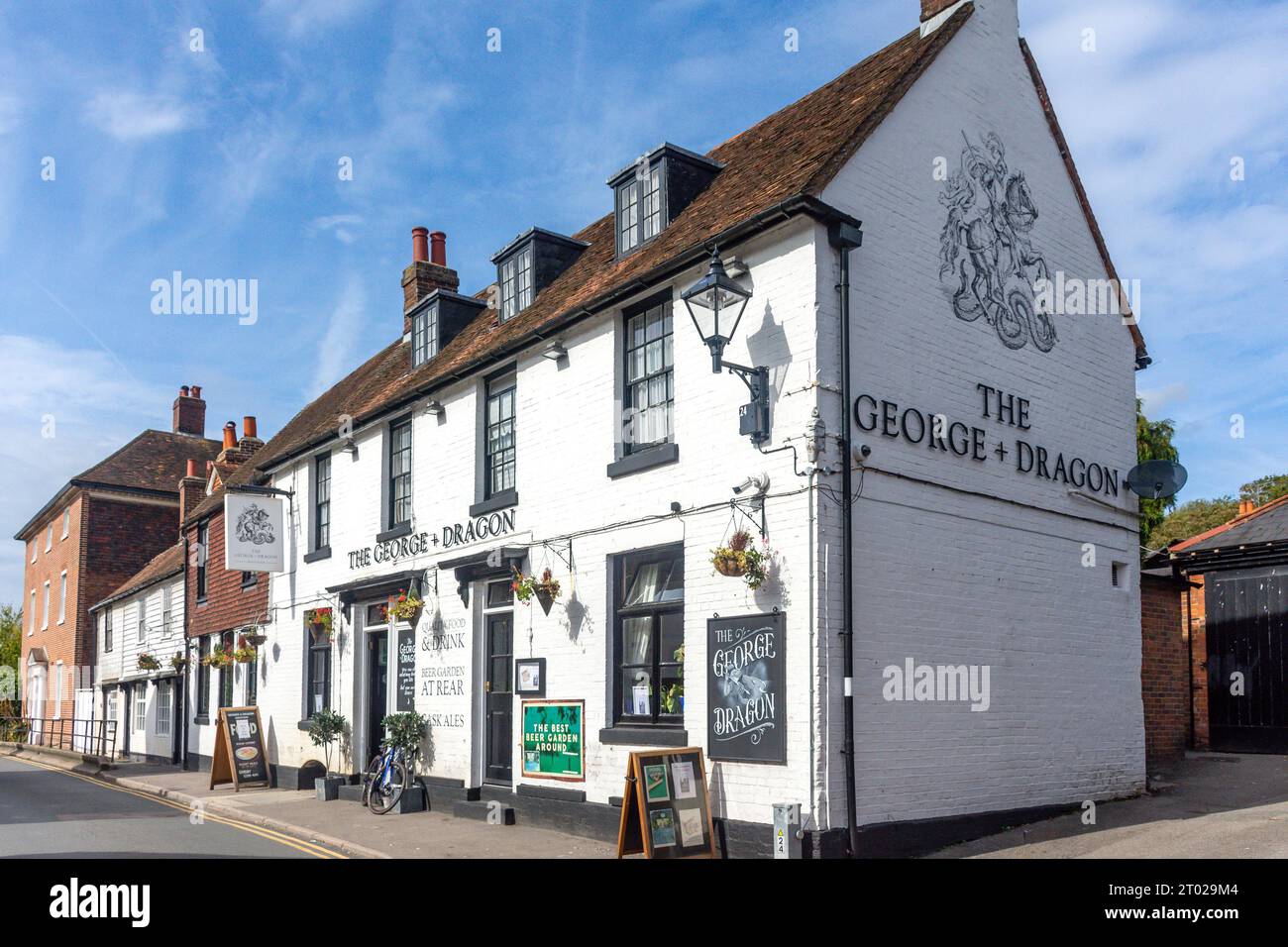 The George and Dragon Pub, High Street, Wrotham, Kent, Inghilterra, Regno Unito Foto Stock