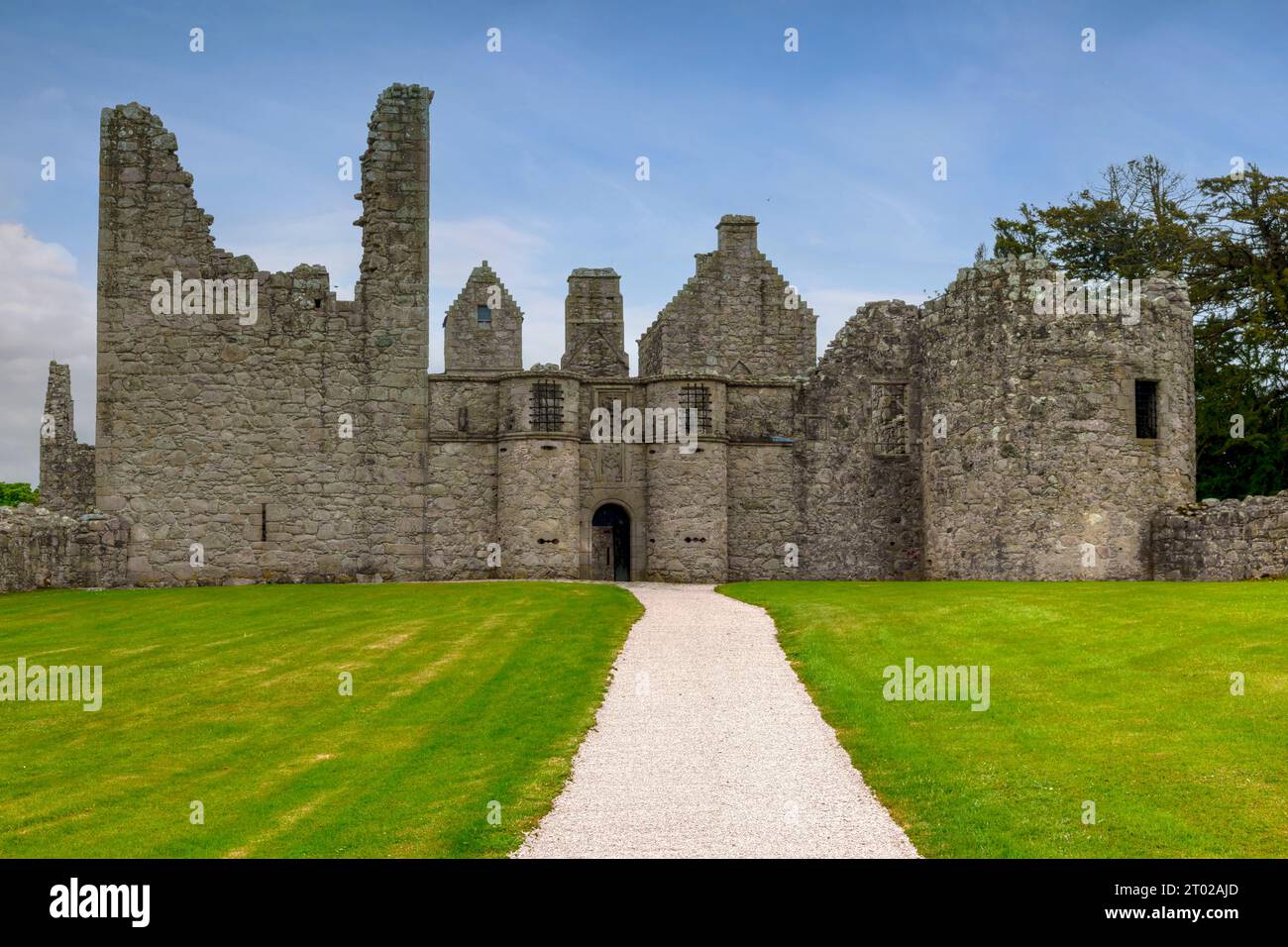 Le rovine del castello di Tolquhon vicino a Ellon nell'Aberdeenshire, in Scozia. Foto Stock