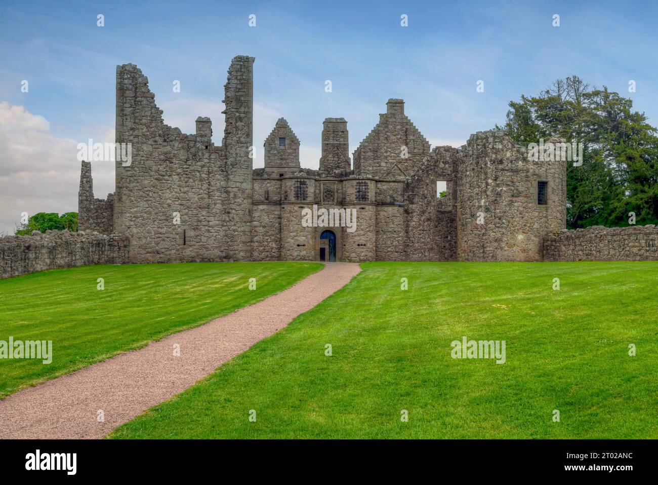 Le rovine del castello di Tolquhon vicino a Ellon nell'Aberdeenshire, in Scozia. Foto Stock