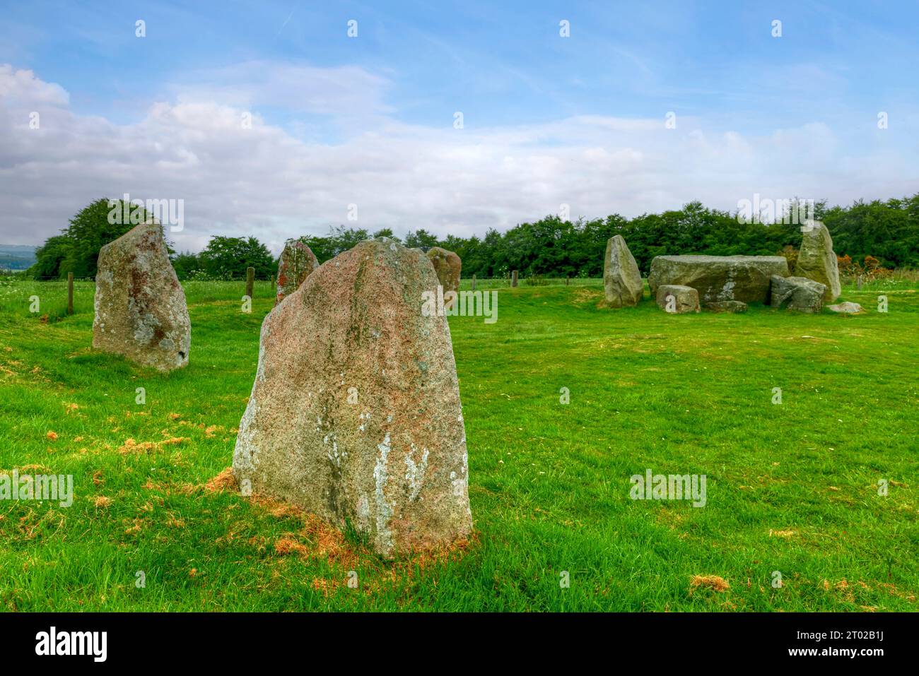 East Aquhorthies Stone Circle vicino Inverurie, Aberdeenshire, Scozia Foto Stock