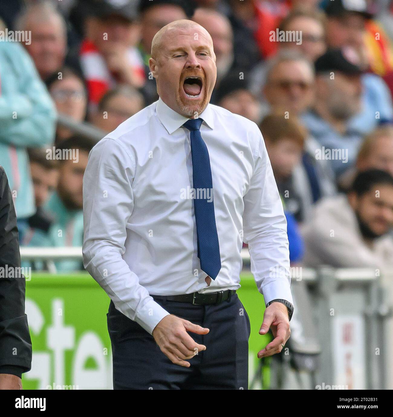 23 settembre 2023 - Brentford / Everton - Premier League - Gtech Community Stadium. L'Everton Manager Sean Dyche durante il match contro Brentford. Immagine : Mark Pain / Alamy Live News Foto Stock