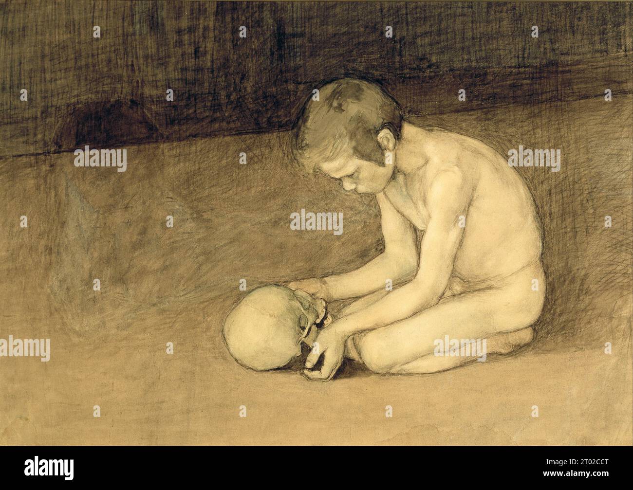 Magnus Enckell - ragazzo con teschio - 1893 Foto Stock