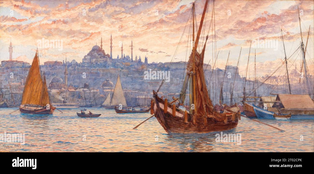 Tristram James Ellis - il Corno d'Oro - 1880-1890 Foto Stock