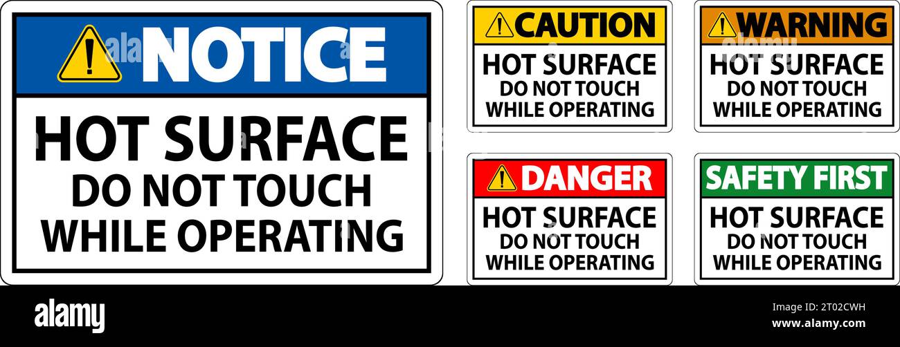 Superficie Calda, Non Toccare. Segnale Di Avvertimento Illustrazione di Stock - Illustrazione di precauzione, ustione: 148810302
