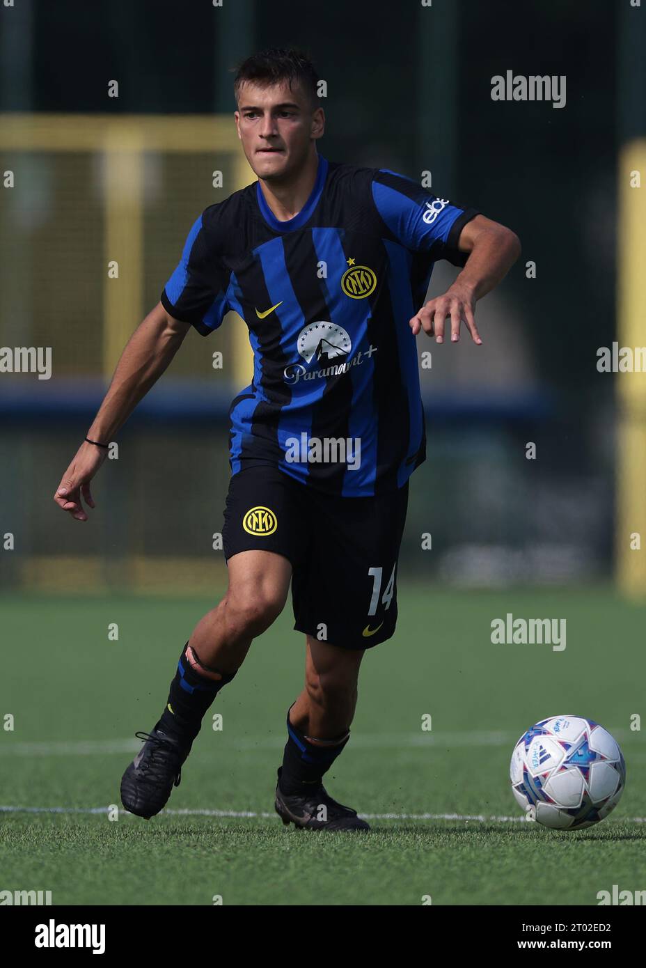 Milano, Italia. 3 ottobre 2023. Thomas Berenbruch dell'Internazionale durante la partita della UEFA Youth League al Centro di sviluppo Giovanile Giacinto Facchetti di Milano. Il credito fotografico dovrebbe leggere: Jonathan Moscrop/Sportimage Credit: Sportimage Ltd/Alamy Live News Foto Stock