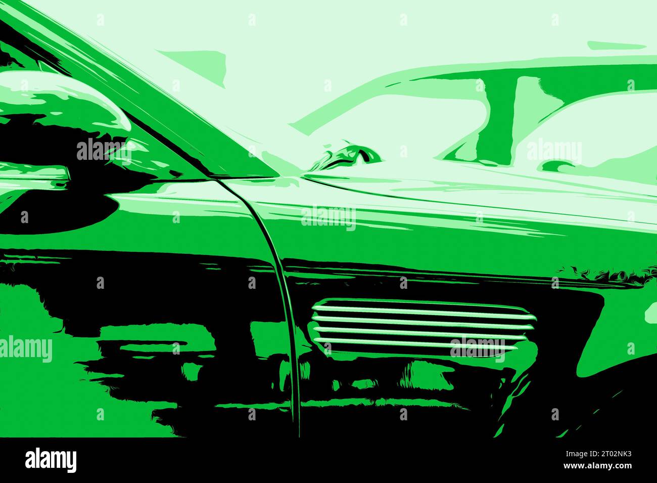 Dettagli del lato di un'auto blu Foto Stock