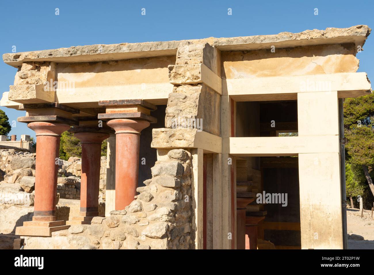 Cnosso, Heraklion, Creta, Grecia - 21 settembre 2023 - le rovine del bellissimo Palazzo di Cnosso, Creta, Grecia. Foto Stock