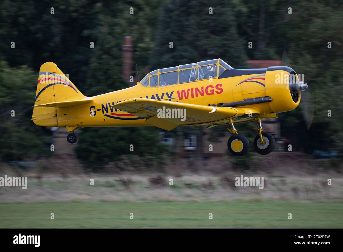 Navy Wings Harvard allo Shuttleworth Collection Race Day Air Show 2023. Foto Stock