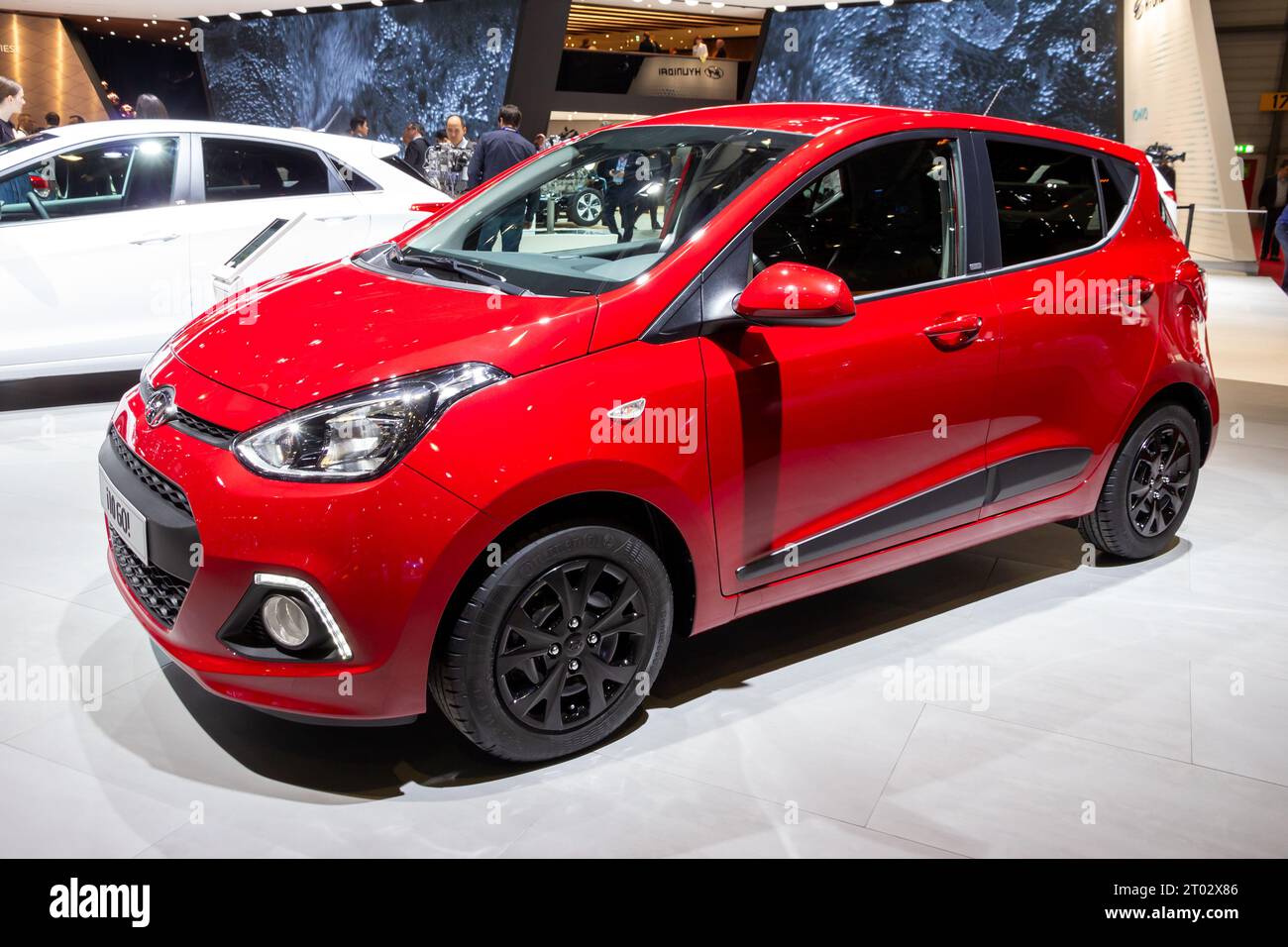 Hyundai i10 1,0 Go al Salone Internazionale dell'automobile di Ginevra. Svizzera - 1° marzo 2016. Foto Stock