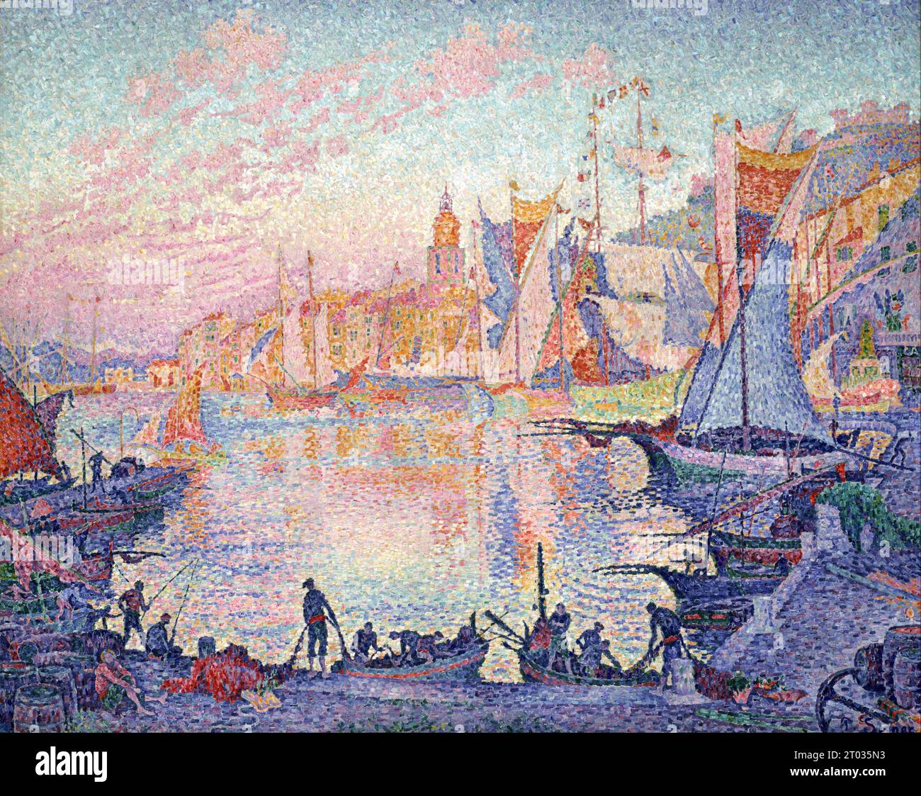 Il porto di Saint-Tropez, 1901, dipinto di Paul Signac Foto Stock