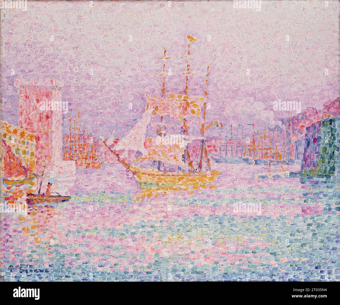 Il porto di Marsiglia, 1907, dipinto di Paul Signac Foto Stock