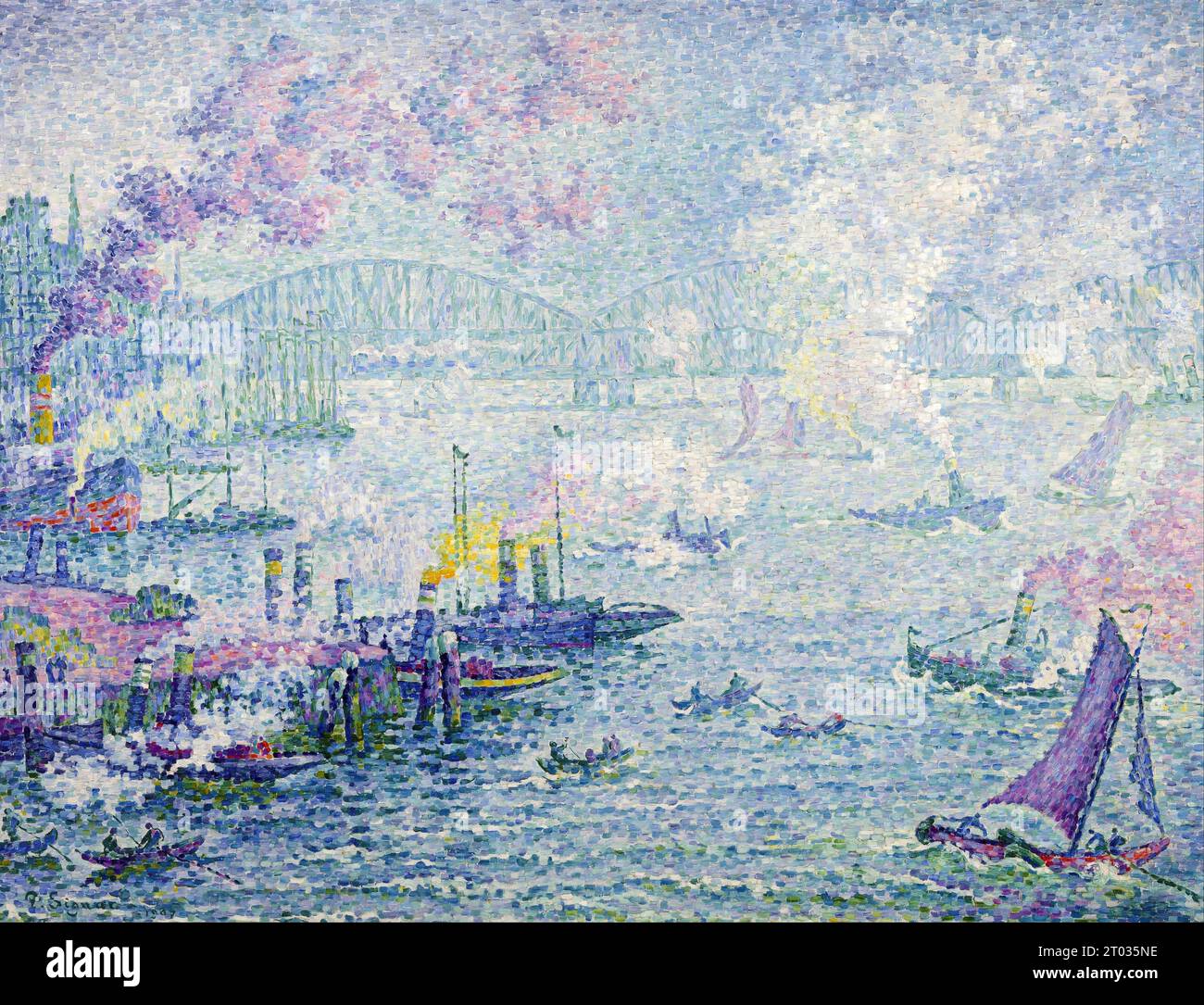 Il porto di Rotterdam, 1907, dipinto di Paul Signac Foto Stock