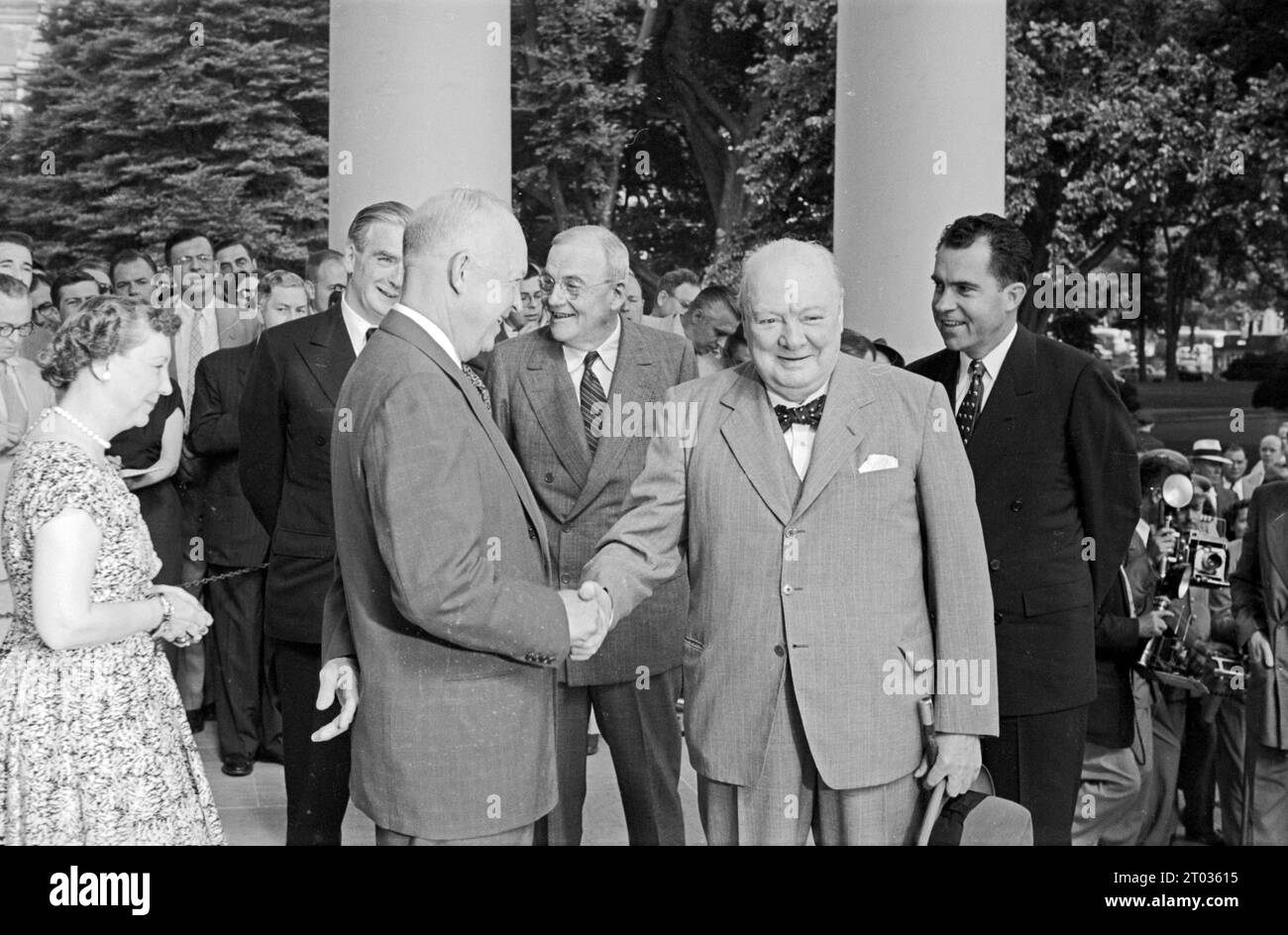Il viaggio di Winston Churchill del 1954 per vedere Eisenhower: USA Foto Stock