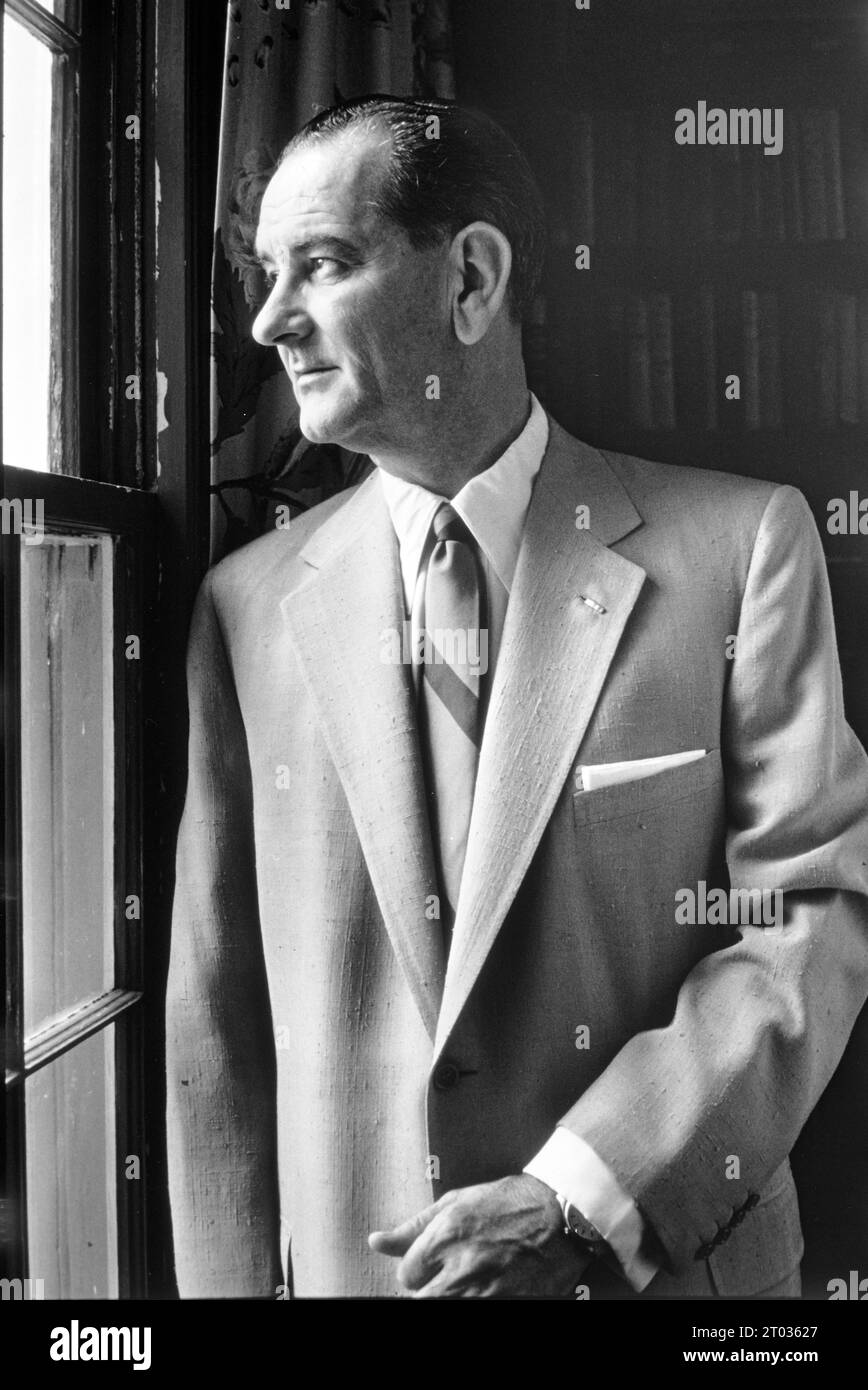 Senatore Lyndon B. Johnson, leader della maggioranza del Senato nel 1955. 36° presidente degli Stati Uniti Foto Stock